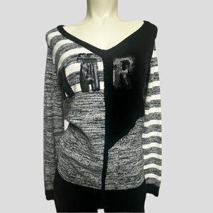 Karv Lizabel V-Neck Pullover Knit Sweater With Sequins